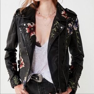 HP!!   BLANK NYC EMBROIDERED FLORAL LEATHER JACKET